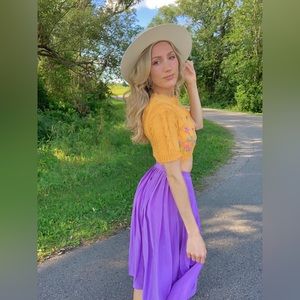 Vintage Silk Pleated Skirt